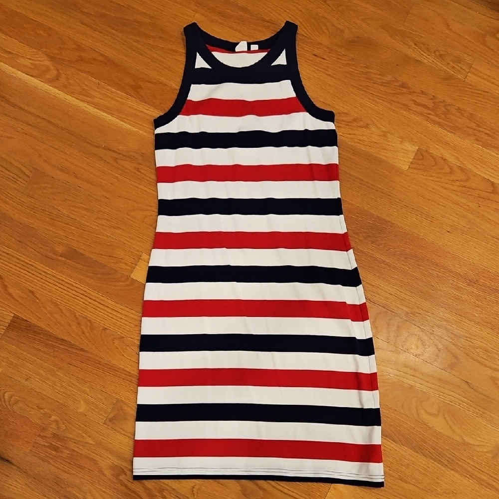 GAP Red, White And Blue Sleeveless Fitted Dress